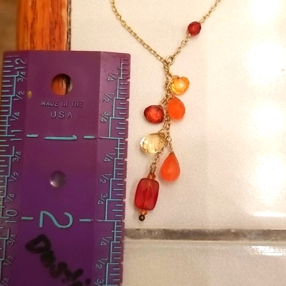Radiant Gemstone❤️💛🧡 Necklace